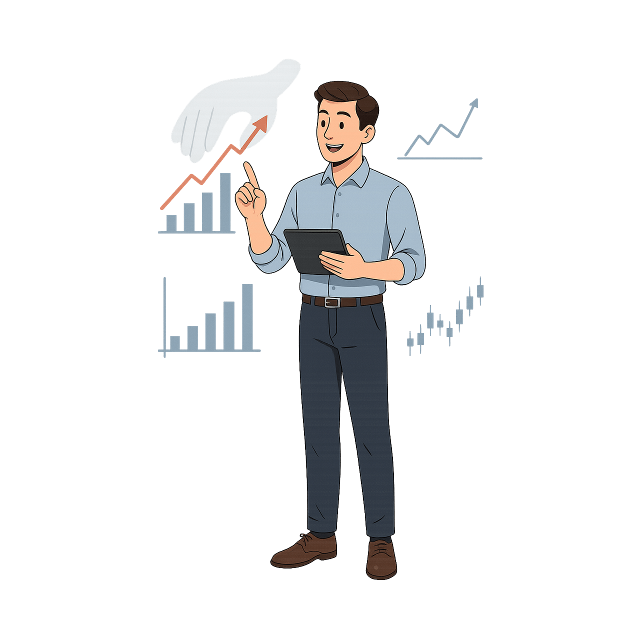 Economista analizando datos financieros